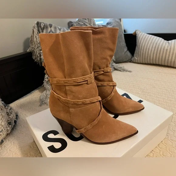 Schutz Portia boot tan suede size 6.5 - Picture 4 of 8